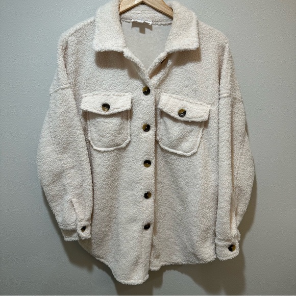 Peach Love Sherpa Teddy Shacket - Picture 2 of 9